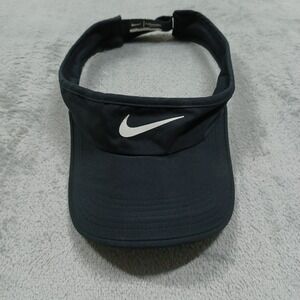 Nike Hat Womens OSFM Black Adjustable Visor Featherlight Dri Fit Tennis Golf